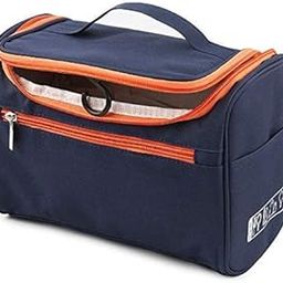 RURIBOSY Large Capacity Cosmetic Travel Bag, Women's Makeup Travel Bag Portable Leather Cosmetics Bag, Makeup Storage Bags with Handle and Divider, Opening Makeup Organizer-ALL DESIGN (NEVY-BLUE-1)-16