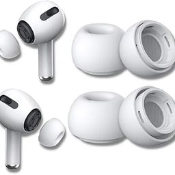 Silicone Replacement Ear Tips for APL AirPods Pro & AirPods Pro 2 | Pain Reducing, Anti-Slip Eartips | Fits in The Charging Case (Large - 2 Sets, 4Pc) (White)-image-41