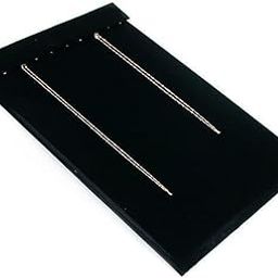 FindingKing 18 Hook Black Velvet Necklace Chain Slatwall Display Black Velvet-71