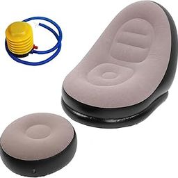 Ultra Lounge Living Room Air Furniture Inflatable Sofa Set With Ottoman Footrest Inflatable 2 Pcs Lounger For Gaming Reading & Movie Watching Lounger Size 116X98X83CM Ottoman Footrest Size 62X62X31CM-image-19