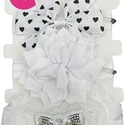 SYGA 3 Pcs Baby Girl Headband Strechable Bow Crown Flower Soft Hairband Suitable For 0-3 Years (Color 7)-image-9