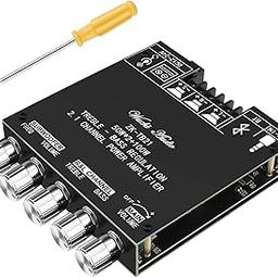 MakerHawk copper Bluetooth Amplifier Board Hifi Stereo 2.1 Tpa3116D2 2X50W+100W 12V-24V Audio Power Amplifier Module Bass And Treble Control For Store Home Theater Speakers-30