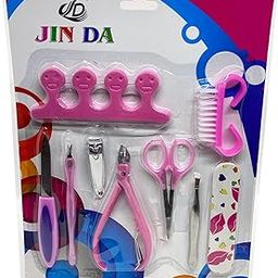 9 Pieces Mini Manicure Kit Nail Clipper Set, Stainless Steel Pedicure Kit Nail Buffer, Nail Brush, Scissor Nail Grooming Set Nail Cutter, Tweezer, Cuticle Remover-86