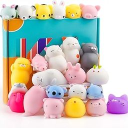 KUUQA 25Pcs Mochi Squishy Toys Kawaii Squishies Animals Panda Cat Paw Cute Mini Soft Squeeze Stress Reliever Balls Toys Birthday Party Bag Gifts Favours for Kids Adult-11