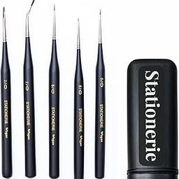 Stationerie Paint Brushes Set/Handmade Professional Artist Painting Brush Set for Acrylic, Watercolor, & Gouache Painting with Brush Holder (Mini Detailers)-image-29