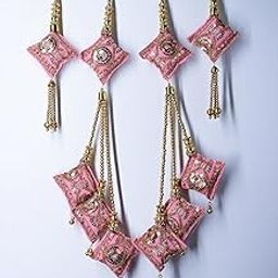 Ethnic At Ease Velvet Trendy Handcrafted Latkan for Saree & Lehenga Blouse Decorative Handmade Latkan Hanging Tassel Heavy (Baby Pink, 4)-image-27