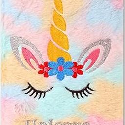 Jiada Unicorn A5 Soft Fur Fabric Diary/Personal Notebook - Pink - College/School - 80-image-64