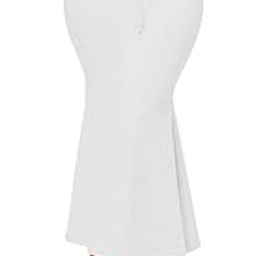 Women's White Maxi Skirt, Drawstring Waist, Mermaid Style, Ankle Length-image-68