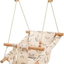 THE STYLE SUTRA® Baby Swing Bouncer Wood Indoor Baby Hck for Playground Home Yard White-image-53