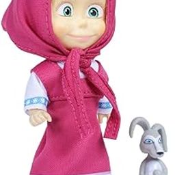 Masha and the Bear 12 Cm Toy Doll | Famous Cartoon | Ideal Gift Set for Girls Kids (Masha with Animal - Pink)-7