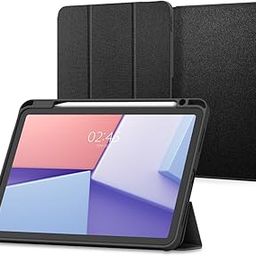 Spigen Urban Fit for iPad Air 11 inch M3/M2 (2025/2024) / iPad Air 10.9inch 5th/4th Gen (2022/2020) Full Cover Folio Case with Built in Pencil Holder, Trifold Stand - Black-22