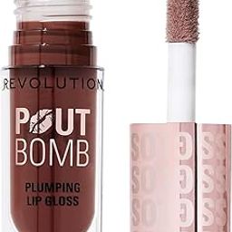 Revolution Beauty, Pout Bomb Plumping Lip Gloss, High-Shine for Glossy, Fuller & Plump Lips with Hyaluronic Acid & Peptides, Vegan & Cruelty-Free (Espresso Cool Nude, 4.6ml)-image-3