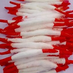 Pure Long Cotton Wick Pooja Rui Batii (Color White & red) Red Both Side Wick (12 Packet Approx 45 Wick in Each Packet Total Approx 500 Wick) Sold by Garvita Puja Samagri-14