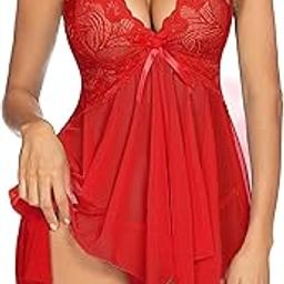 Womens Babydoll Dress Polyester Lingerie Set Lace Teddy Strap | Honeymoon Night Dresses for Women Hot Sexy | Babydoll Dress for Women Sexy | Anniversary & Valentine Gift-image-71