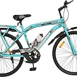 ROOTLINE Heaven 26T with Integrated Carrier & PU Saddle MTB Cycle/Bike Single Speed with Complete Accessories Ideal for 12+ Years (‎Aqua Blue)-image-32