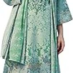 Women's Unstitched Premium Cotton Suit Material - Soft Cotton Digital Printed Embroidered Kameez II Unstitch Bottoms II Cotton Malmal Printed Dupatta-image-1