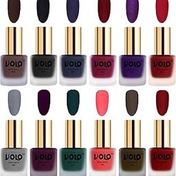 Volo Velvet Dull Matte Nail Polish Combo in Wholesale Rate(Chocolate Brown, Black, Russian Navy Blue, Carrot Red, Metallic Dark Purple, Passion Red, Grey, Light Wine 96 ml) Pack of 12-image-88