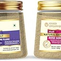 Khadi Organique Rose Geranium & Lavender Ylang-Ylang Bath Salt for Body & Foot Spa, Calming, Relaxing, Muscle Pain Relief | 100% Pure & Natural | Epsom Salt, Essential Oil - Combo of 2 (2x200gm)-image-22