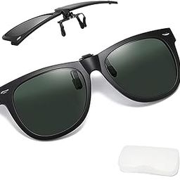 Clip On Sunglasses for Men, Polarized Clipon Sunglasses, Clip on Sunglasses Women, Anti-Glare Vision Protection, Fits Over Prescription Glasses, Driving and Outdoor Activities(Green)-image-93