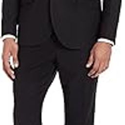 Men’s 2 Piece Solid Regular Fit Suit Set with Coat and Trouser (Black)-image-86