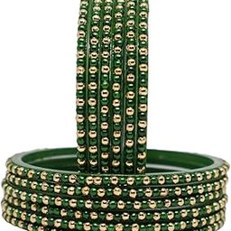 Beautyfull Glass Bangles Beading With colored Beads And Golden Beads For Adult,Women And Girls (Packing Of 12 Bangles)-image-13