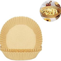GLUN® Convenient Non-Stick Air Fryer Paper Liners Round Parchment Paper for Baking & Microwave Food Grade, 6.3" Diameter Oil-Proof, Unbleached Pack of 100 Pieces-image-16
