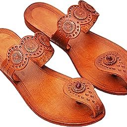 Kolhapuri Chappal for Women Stylish, Flat Fashion Sandals & Ethnic Slippers for Girls-image-16