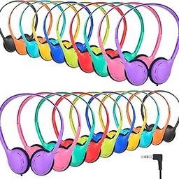 20 Pack Classroom Headphones Bulk for School Students Classroom Children Toddler Boys Girls Teen and Adult (Multi Color)-10