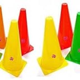 A1VK Agility Marker Cones Used in Soccer, Cricket, Training in polyethylene for Sports Training, Traffic Cone, Dog Agility and Outdoor Agility Training - Multicolor-image-85