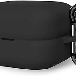 Geekria Silicone Case Cover Compatible with Sony LinkBuds Fit WF-LS910N, True Wireless Earbuds, Protective Earphones Skin Cover with Keychain Hook, Charging Port Accessible (Black)-image-48