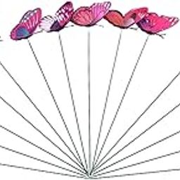24x Butterfly Garden Stakes Housewarming Patio Butterfly Decorations Outdoor Purple Red| Garden Statue | Lawn Ornament | Décor-image-6