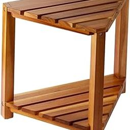 bnf® Shower Stool with Storage Shelf Wooden Shower Bath Chair for Indoor Home SPA Health & Beauty |Medical, Mobility & Disability |Mobility Furniture & Fixtures |Shower & Bath Seats-image-79