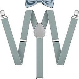 Men's Classic Black Suspenders and Bow Tie Set, Y-Back Design, Adjustable 30-50 cm, Pre-tied 12x6.5 cm Bow-image-69