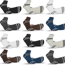 12 Pairs Solid Cotton Ankle Length Socks for Men & Women, Multicolor, Pack of 12, Free Size-image-82