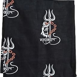 Traditional Black Gamcha with Lord Shiva Design – Mahakal Printed Cotton Religious Scarf for Men & Women | Trishul & Mahadev Symbol Shawl pack of 1-image-65