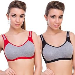 Sport Bra Non Padded, Non Wired (40, RED+Black)-picture-18