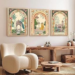 kotart Indian Traditional Art Wall Painting Madhubani Home Decoration With Frame For Living Room Bed Room Hotel Wall Decor Digital Reprint Engineered Wood Set of 3 (10 X 13 inch)-image-49