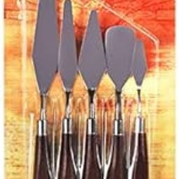 Planetoid 5 Piece Palette Knives/Painting Knives for Artist canvas Oil paint color mixing (Size-1,2,3,4,5) (Wooden Style Palette Knife)-picture-11
