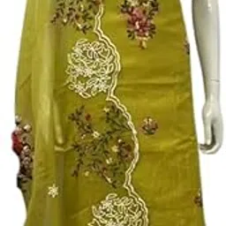 Bliss Flair Chanderi Cotton Embroidered Dress Material For Women With Heavy Neck And Lace (Unstitched)_Bliss_Parent_162-image-2