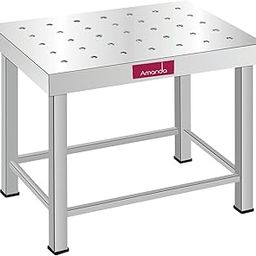 Amanda Stainless Steel Bathroom Patla/Table (34 Cm Length X 23 Cm Width X 28 Cm Height), Silver-image-29