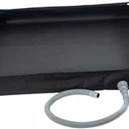 MERISHOPP Portable Shower Pan Outdoor Indoor Floor Accessories Shower Tent Awning Base Black-image-32