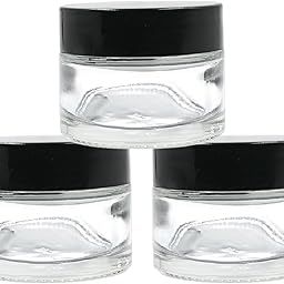 Happy Packaging 30 Ml Clear Round Empty Glass Cosmetic Cream Container | Jars With Black Cap And White Inner Lids For Creams| Balms | Face Scrub | Body Cream Etc (3)-image-11