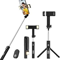 Dubstep Flickstick Lit Smart Selfie Stick 360° Rotation Mobile Stand | Enabled Extendable Selfie Stick/Tripod with Wireless Remote | Compatible with iPhone and Android Smart Phones (Black)-picture-26