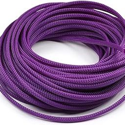 Othmro 59FT PET Flexible Expandable Braided Cable Sleeve, 4mm Width Wire Loom Sleeving and Organizer, Protect for TV, Audio, PC Cords from Pets Chewing Purple 1pcs-image-11