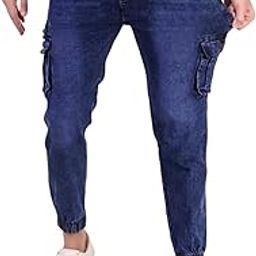 Men's 6 Pocket Slim Fit Denim Blend Cargo Jogger-image-29