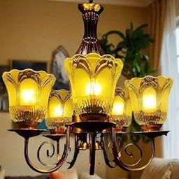 ADWAIT Antique Brass 5-Lamp Pendant Ceiling Jhoomar/Chandelier for Home Decor Chandelier Ceiling Lamp-image-41