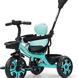 Baybee Tovino 2 in 1 Convertable Baby Tricycle for Kids | Smart Balanced Baby Trikes with Parental Handle, Cushion Seat, Guardrail & Dual Storage | Kids Cycle for 2-5 Years Boy Girl (Sea Green)-image-31