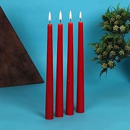 Parkash Candles Unscented Dripless Taper Candles || 10 Inch x 0.75 Inch || Spell Taper Candles || Set of 4 || Paraffin Wax (RED)-image-42