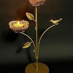 Dream Deco tealight Candle Holder for Home Diwali Decoration Gift Items Iron Bird nest Tea Light Candle Holders Stand for Table Top Indoor Outdoor Decor-image-70