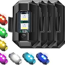 REDWIND Aluminium Airplane Light (7 Colors) Waterproof Universal Warning Signal Blinker Led Strobe Rechargeable Safety Light For Bike Cars Drone Helmet (Pack Of 4) Battery Powered (Multi-Color 2-Pack)-image-29
